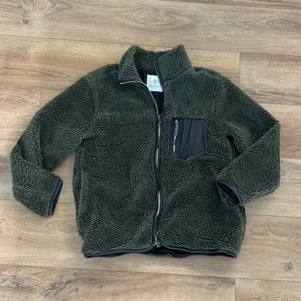 Anine bing Ryder faux fur jacket green - Picture 3 of 10